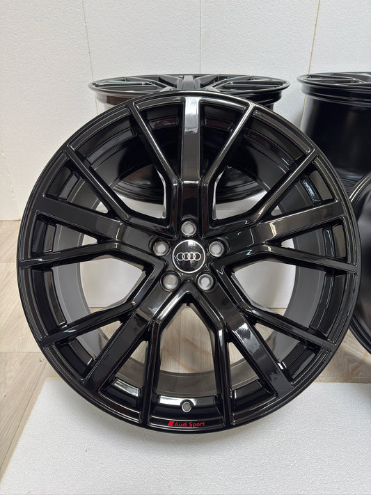 NEU* Original Audi Q8 e-tron GE 21 Zoll Competition Felgen Alufelgen 4KE601025C 9,5x21 ET36 Sportback Sport S-Line Edition 5x112 Black Edition Schwarz Hochglanz SUV Felgensatz MwSt. ausweisbar
