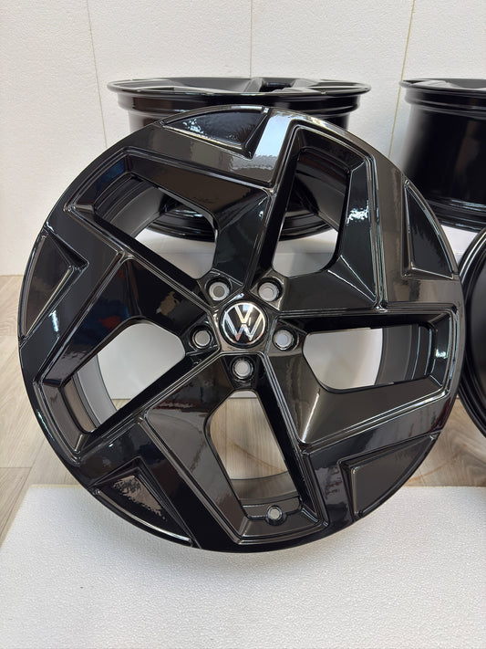 NEU* Original VW Tiguan III 3 CTI Tayron 19 Zoll Coventry Felgen Alufelgen 571601025E 571601025H Black Edition Schwarz Hochglanz R-Line 8,5x19 ET38 5x112 SUV Felgensatz MwSt.