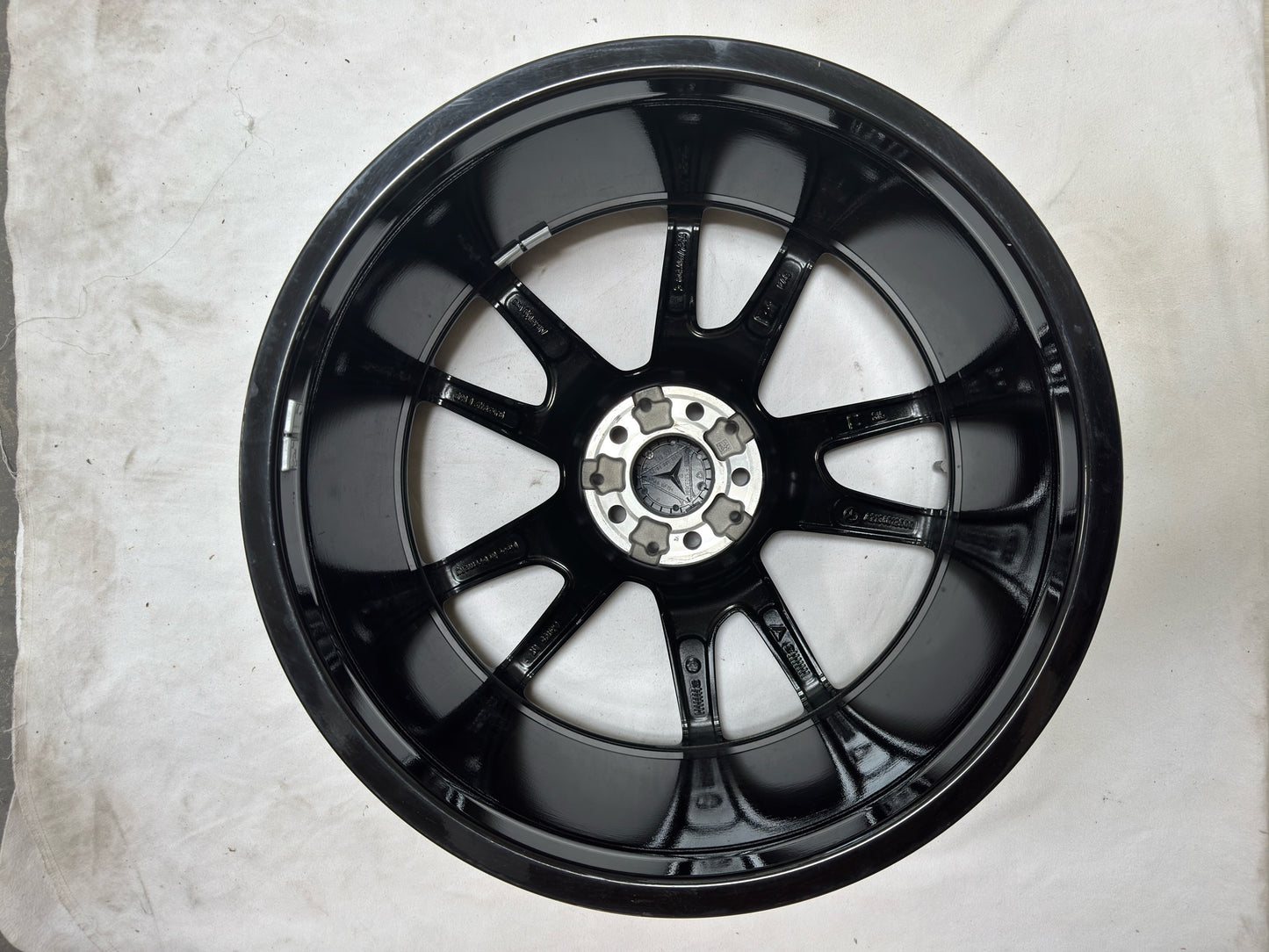 Original Mercedes E-Klasse W213 43 53 AMG 20 Zoll Felge A2134012500 Alufelge Einzelfelge W213 S213 C238 A238 9x20 ET49 Schwarz Glanzgedreht Limousine T-Modell Ersatzfelge