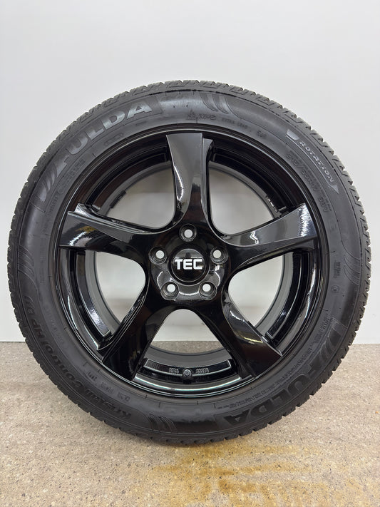 WIE NEU 8,6mm Hyundai Kona OS 4WD Kia e-Niro e-Soul DE SK3 Mazda CX-3 17 Zoll Winterräder Winterreifen Felgen Alufelgen Schwarz M+S KBA53576 Winterradsatz 215/55 R17 98V 5x114,3