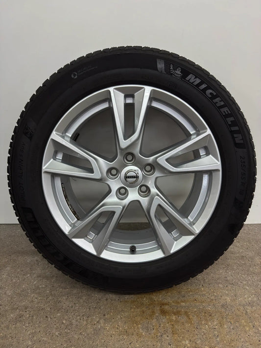 7,7 / 6,7mm Original Volvo XC40 X 536 S90 V90 Cross Country 18 Zoll Winterräder Winterrreifen Felgen 31362866 Alufelgen 235/55 R18 104H M+S SUV Silber Winterradsatz 5x108 7,5x18 ET50,5