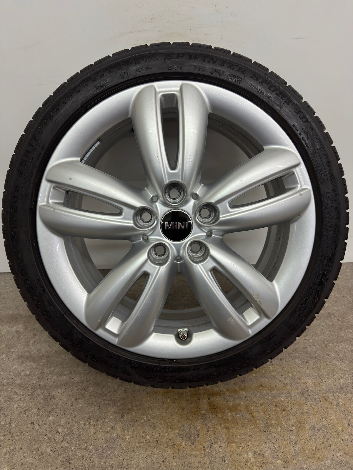 7mm Original Mini Cooper S One F55 F56 F57 Spoke 501 17 Zoll Winterräder Winterreifen Felgen 6855107 Alufelgen 205/45 R17 88V Silber M+S Track JCW 5x112 Winterradsatz MwSt.