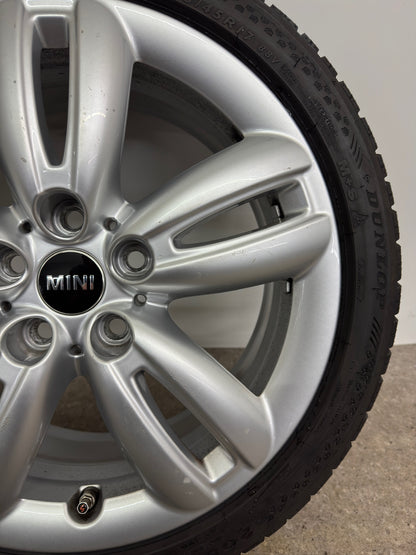 7mm Original Mini Cooper S One F55 F56 F57 Spoke 501 17 Zoll Winterräder Winterreifen Felgen 6855107 Alufelgen 205/45 R17 88V Silber M+S Track JCW 5x112 Winterradsatz MwSt.