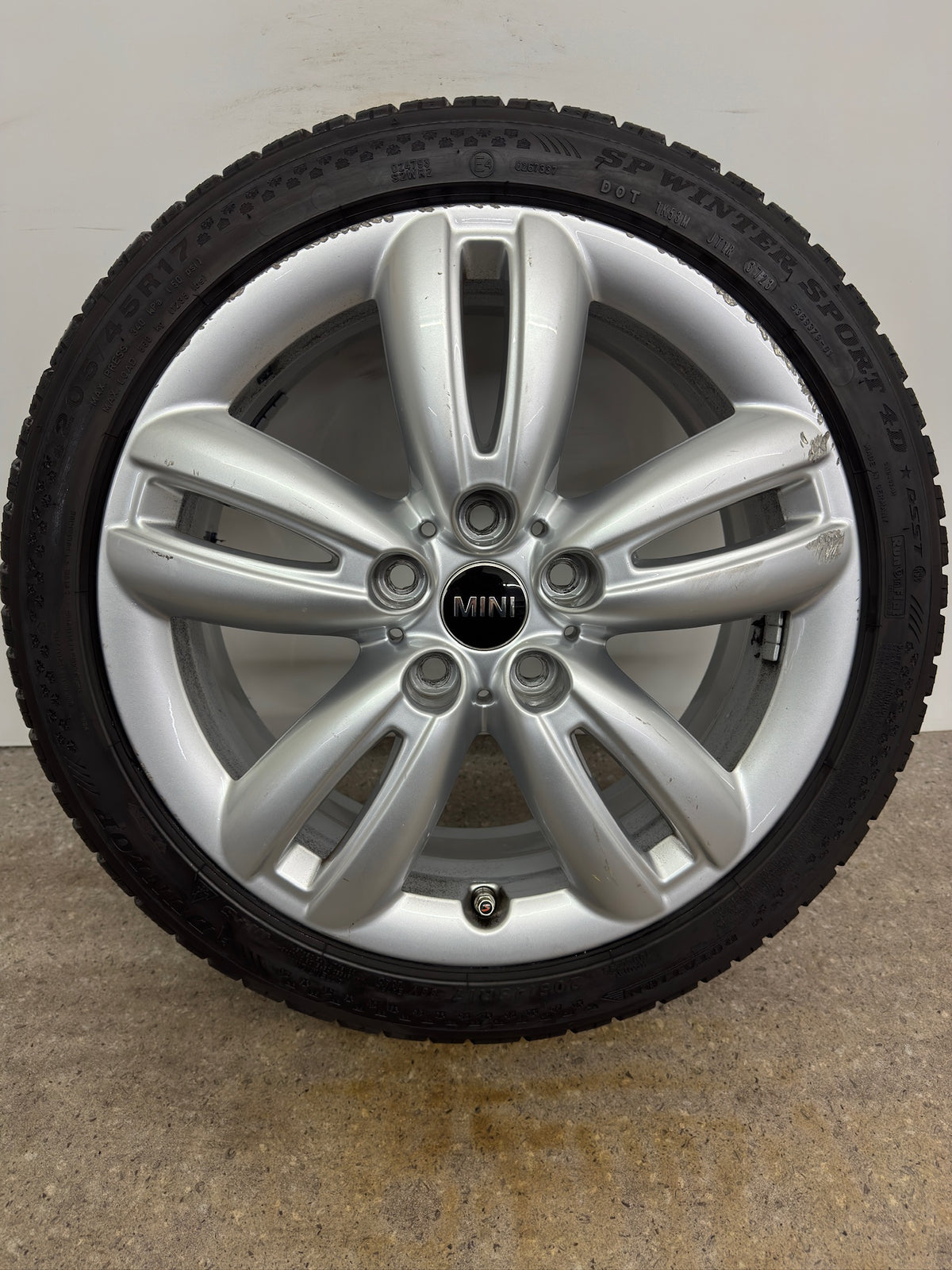 7mm Original Mini Cooper S One F55 F56 F57 Spoke 501 17 Zoll Winterräder Winterreifen Felgen 6855107 Alufelgen 205/45 R17 88V Silber M+S Track JCW 5x112 Winterradsatz MwSt.