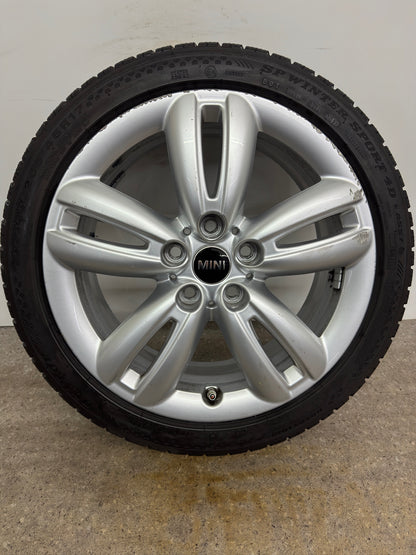 7mm Original Mini Cooper S One F55 F56 F57 Spoke 501 17 Zoll Winterräder Winterreifen Felgen 6855107 Alufelgen 205/45 R17 88V Silber M+S Track JCW 5x112 Winterradsatz MwSt.