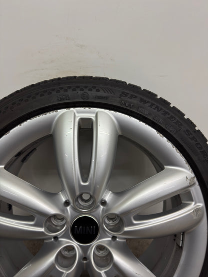 7mm Original Mini Cooper S One F55 F56 F57 Spoke 501 17 Zoll Winterräder Winterreifen Felgen 6855107 Alufelgen 205/45 R17 88V Silber M+S Track JCW 5x112 Winterradsatz MwSt.