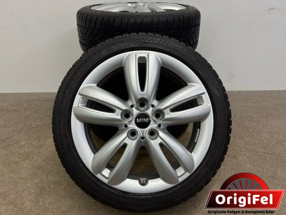 7mm Original Mini Cooper S One F55 F56 F57 Spoke 501 17 Zoll Winterräder Winterreifen Felgen 6855107 Alufelgen 205/45 R17 88V Silber M+S Track JCW 5x112 Winterradsatz MwSt.