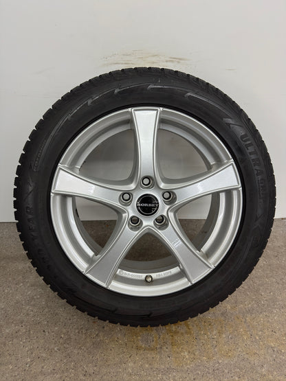 7mm VW Passat B8 3G Beetle 16 Skoda Karoq NU Seat Ateca 5FP 17 Zoll Winterräder Winterreifen Felgen Alufelgen 215/55 R17 98V 5x112 6,5x17 ET41 KBA 50398 Silber Winterradsatz SUV