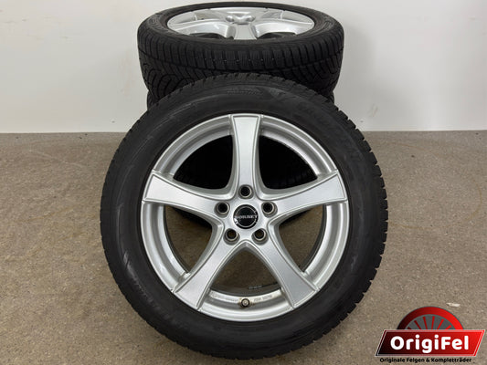 7mm VW Passat B8 3G Beetle 16 Skoda Karoq NU Seat Ateca 5FP 17 Zoll Winterräder Winterreifen Felgen Alufelgen 215/55 R17 98V 5x112 6,5x17 ET41 KBA 50398 Silber Winterradsatz SUV
