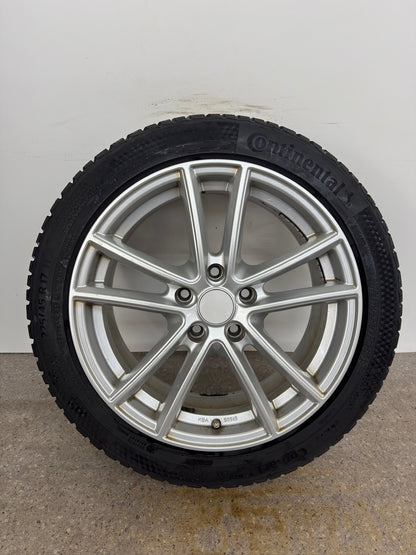 8 / 7mm VW Golf VII 7 Audi A3 8V Seat Leon 5F Skoda Octavia 5E 17 Zoll Winterräder Winterreifen Felgen Alufelgen 225/45 R17 91H III 3 AU Silber M+S KBA 50565 Winterradsatz