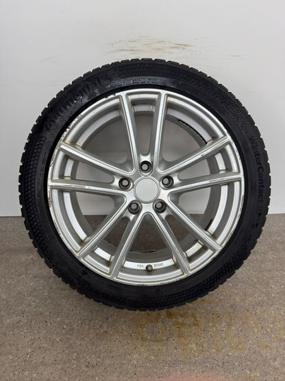 8 / 7mm VW Golf VII 7 Audi A3 8V Seat Leon 5F Skoda Octavia 5E 17 Zoll Winterräder Winterreifen Felgen Alufelgen 225/45 R17 91H III 3 AU Silber M+S KBA 50565 Winterradsatz