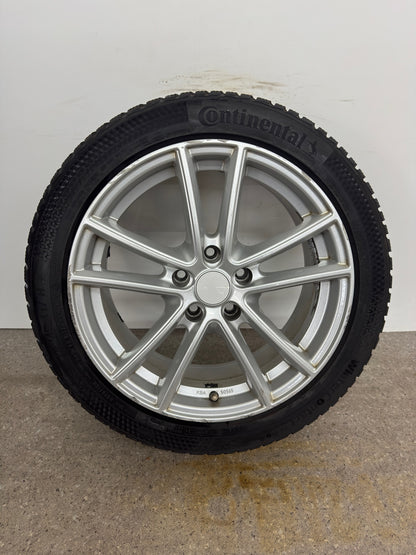 8 / 7mm VW Golf VII 7 Audi A3 8V Seat Leon 5F Skoda Octavia 5E 17 Zoll Winterräder Winterreifen Felgen Alufelgen 225/45 R17 91H III 3 AU Silber M+S KBA 50565 Winterradsatz