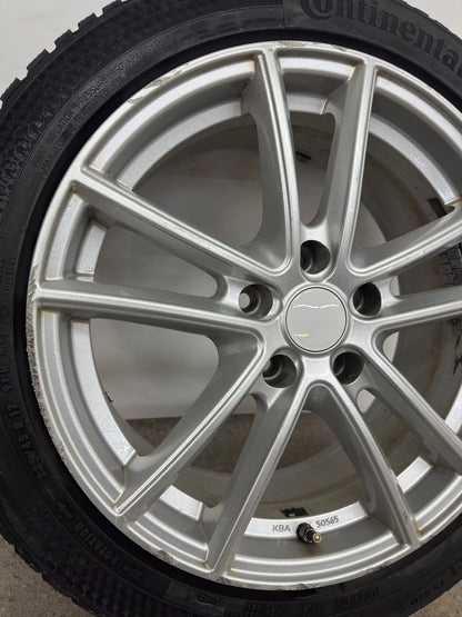 8 / 7mm VW Golf VII 7 Audi A3 8V Seat Leon 5F Skoda Octavia 5E 17 Zoll Winterräder Winterreifen Felgen Alufelgen 225/45 R17 91H III 3 AU Silber M+S KBA 50565 Winterradsatz