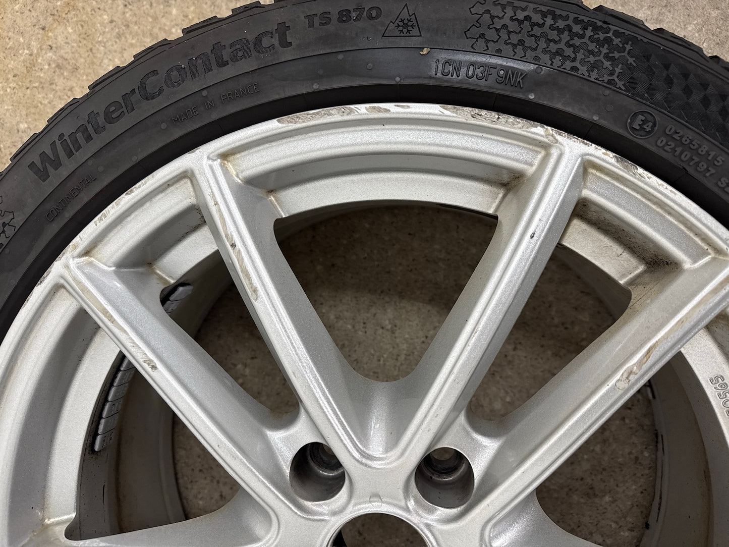 8 / 7mm VW Golf VII 7 Audi A3 8V Seat Leon 5F Skoda Octavia 5E 17 Zoll Winterräder Winterreifen Felgen Alufelgen 225/45 R17 91H III 3 AU Silber M+S KBA 50565 Winterradsatz