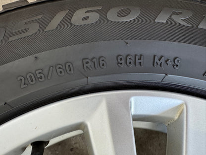 DOT2023 Original VW Touran II 2 5T 16 Zoll Karlstad Winterräder Winterreifen Felgen 5TA601025Q Alufelgen 6,5x16 ET48 5x112 205/60 R16 96H Silber Winterradsatz MwSt. ausweisbar
