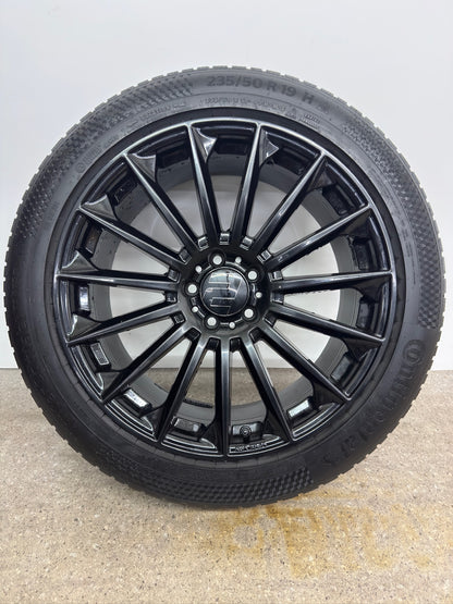 DOT22 8 / 7-6,5mm VW Tiguan R-Line II 2 AD1 5N III 3 CTI Skoda Kodiaq I 1 NS PS Seat Tarraco FR KN2 Cupra Terramar KP Audi Q3 F3 235/50 R19 Zoll Winterräder Winterreifen Felgen Alufelgen Schwarz