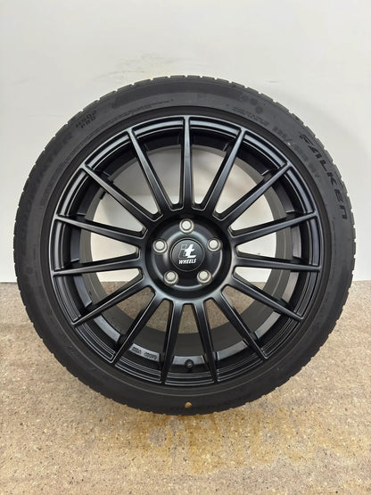 DOT23 VW T-Roc A1 R Skoda Octavia IV 4 NX Yeti 5L MG 4 Electric Audi TT 8J 18 Zoll Winterräder Winterreifen Felgen Alufelgen Schwarz 225/45 R18 95V KBA49978 Winterradsatz