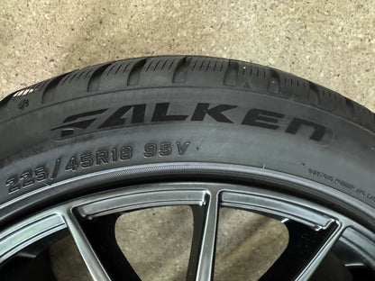 DOT23 VW T-Roc A1 R Skoda Octavia IV 4 NX Yeti 5L MG 4 Electric Audi TT 8J 18 Zoll Winterräder Winterreifen Felgen Alufelgen Schwarz 225/45 R18 95V KBA49978 Winterradsatz
