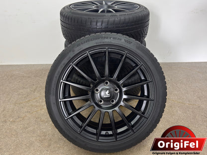 DOT23 VW T-Roc A1 R Skoda Octavia IV 4 NX Yeti 5L MG 4 Electric Audi TT 8J 18 Zoll Winterräder Winterreifen Felgen Alufelgen Schwarz 225/45 R18 95V KBA49978 Winterradsatz