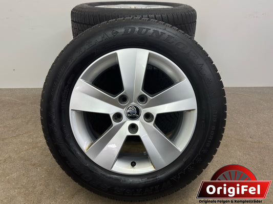 DOT24 8,5 / 7mm Original Skoda Superb III 3 3V 16 Zoll Orion Winterräder Winterreifen Felgen 3V0601025AC Alufelgen 215/60 R16 99H 6,5x16 ET41 Silber M+S Winterradsatz MwSt.
