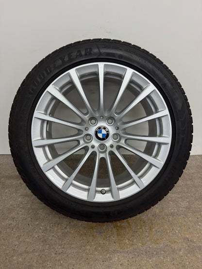 WIE NEU DOT24/23 Original BMW 5er G30 G31 Styling 619 18 Zoll Winterräder Winterreifen Felgen 6861224 Alufelgen 245/45 R18 100V Silber Vielspeiche 8x18 ET30 IS30 Limousine Touring Winterradsatz MwSt.