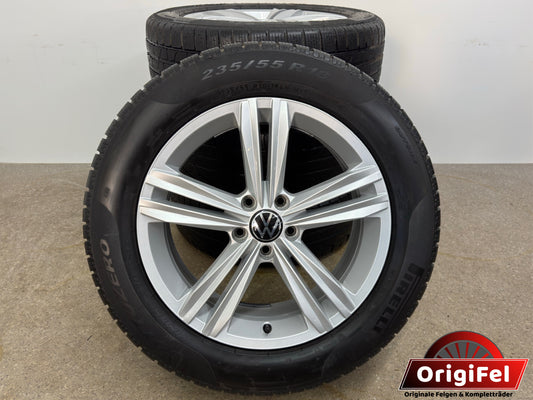 DOT4922 Original VW Tiguan II 2 Sebring 18 Zoll Winterräder Winterreifen Felgen 5NA601025M 5NA601025AQ Alufelgen 235/55 R18 104H M+S R-Line Silber Allspace AD1 5NA RDKS Winterradsatz