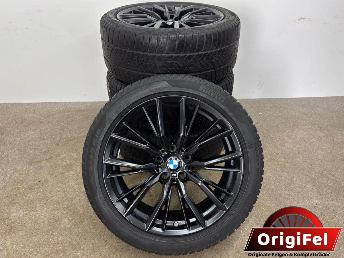 GUTER ZUSTAND Original BMW 2er G42 3er G20 G21 4er G22 G23 18 Zoll M 796M Winterräder Winterreifen Felgen 6885305 6885306 Alufelgen Schwarz 225/45 R18 95V 255/40 R18 99V RunFlat RFT RSC * MwSt.