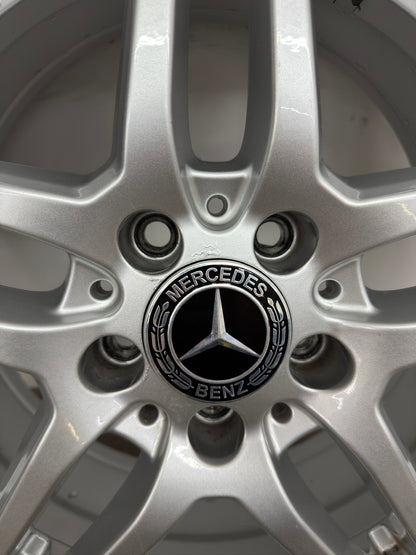Mercedes A-Klasse W 176 B-Klasse W 242 W 246 CLA C 117 C-Klasse W 204 GLA X 156 17 Zoll Felgen Alufelgen 7x17 ET48,5 KBA 50255 Silber 5x112 Felgensatz REIFEN NUR TRANSPORTSCHUTZ MwSt.