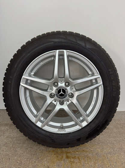 Mercedes A-Klasse W 176 B-Klasse W 242 W 246 CLA C 117 C-Klasse W 204 GLA X 156 17 Zoll Felgen Alufelgen 7x17 ET48,5 KBA 50255 Silber 5x112 Felgensatz REIFEN NUR TRANSPORTSCHUTZ MwSt.