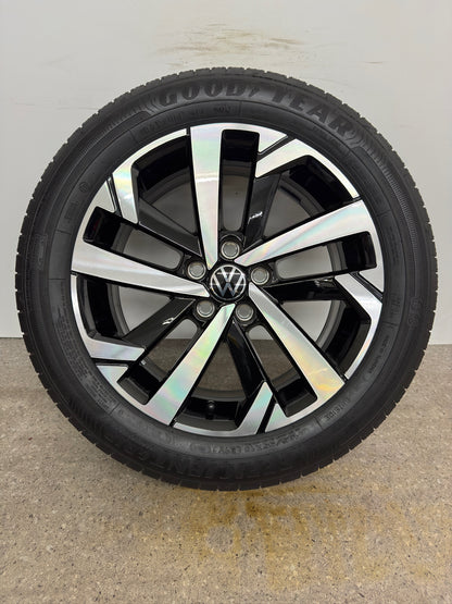 NEU DOT25 Original VW Polo VI 6 2G AW 16 Zoll Torsby Sommerräder Sommerreifen Felgen 2G0601025T Alufelgen R-Line 195/55 R16 91V Sport Edition Schwarz glanzgedreht 6,5x16 ET47 5x100 Sommerradsatz