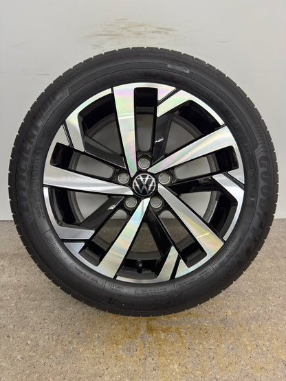 NEU DOT25 Original VW Polo VI 6 2G AW 16 Zoll Torsby Sommerräder Sommerreifen Felgen 2G0601025T Alufelgen R-Line 195/55 R16 91V Sport Edition Schwarz glanzgedreht 6,5x16 ET47 5x100 Sommerradsatz