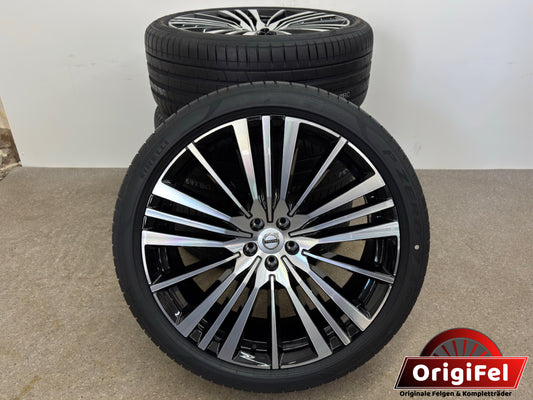 NEU DOT25 Original Volvo XC90 2 II 22 Zoll Sommerräder Sommerreifen Felgen 32207757 Alufelgen 20 Spoke Diamont Cut Sport Plus Ultra 275/35 R22 104W 9x22 ET38,5 Schwarz Bicolor Sommerradsatz SUV MwSt.