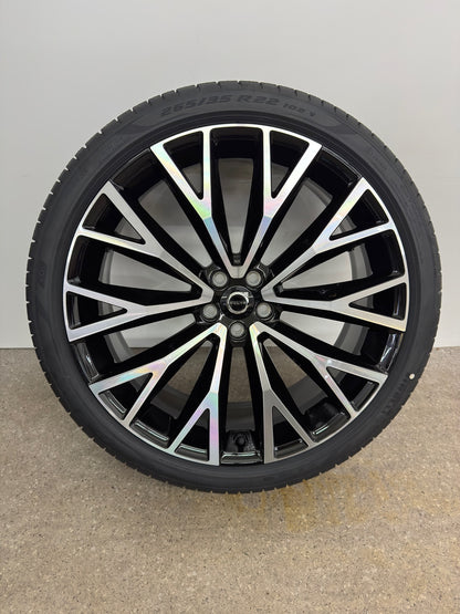 NEU DOT26 Original Volvo XC60 2 II 22 Zoll Sommerräder Sommerreifen Felgen 31454682 Alufelgen 10 Spoke Diamont Cut Sport Plus Ultra 265/35 R22 102V 9x22 ET43 Schwarz Bicolor Sommerradsatz SUV MwSt.
