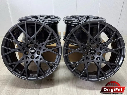 NEU Original Audi RS3 8Y Performance 19 Zoll Felgen Alufelgen 8Y0601025CK 8Y0601025CL 9x19 ET25 8x19 ET46 5x112 Sport Line Anthrazit Grau Werksauslieferungs Zustand RS Felgensatz MwSt. ausweisbar