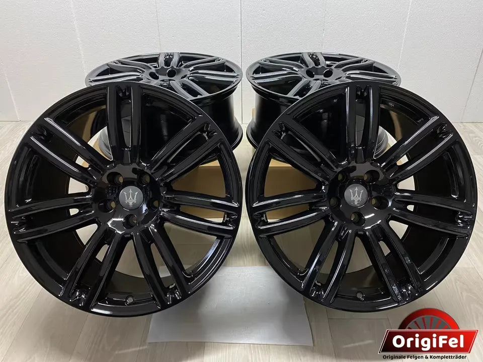 NEU* Original Maserati Quattroporte M156 Ghibli M157 Urano 20 Zoll Felgen Alufelgen 670016859 670016860 8,5x20 ET43 10,5x20 ET45 5x114,3 Black Edition Schwarz Sport Line Felgensatz MwSt.