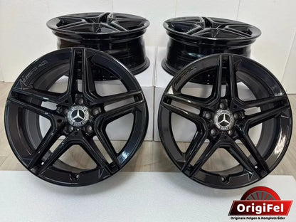 NEU* Original Mercedes A-Klasse A35 AMG W177 18 Zoll Felgen Alufelgen Black Edition Schwarz Hochglanz Sport Line 5x112 7,5x18 ET33 Felgensatz