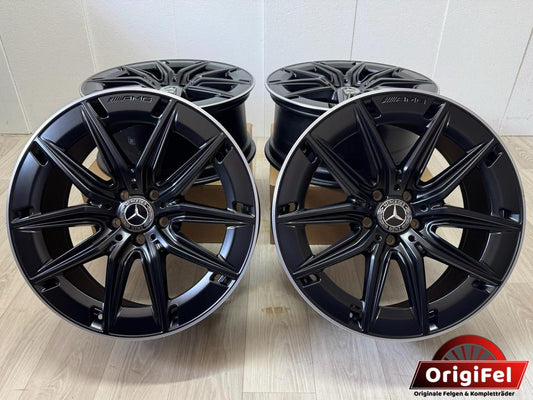 NEU Original Mercedes GLA H 247 GLB X 247 35 45 (S) AMG 20 Zoll Felgen Alufelgen A2474014600 Schwarz Matt & glanzgedrehtes Felgenhorn 4MATIC 8,5x20 ET51,5 5x112 Sport Line SUV Felgensatz