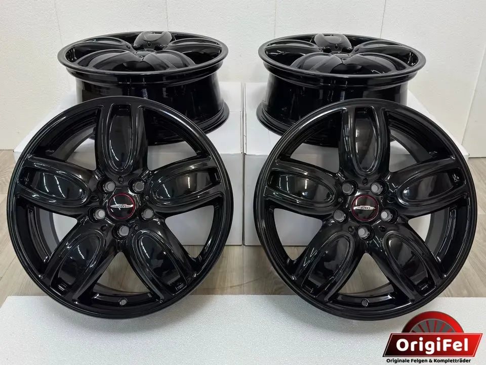NEU* Original Mini Cooper F55 F56 18 Zoll Styling 509 Felgen Alufelgen 6855115 JCW John Cooper Works Cup Spoke 2-tone 7x18 IS54 ET54 Schwarz Hochglanz Felgensatz