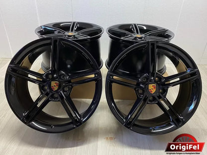 NEU* Original Porsche Taycan 21 Zoll Mission E Felgen Alufelgen 9J1601025AA 9J1601025AB 9,5x21 ET60 11,5x21 ET66 Turbo S GTS GT 4 S Aero Cross Turismo Sport Felgensatz 9J1 Schwarz MwSt.