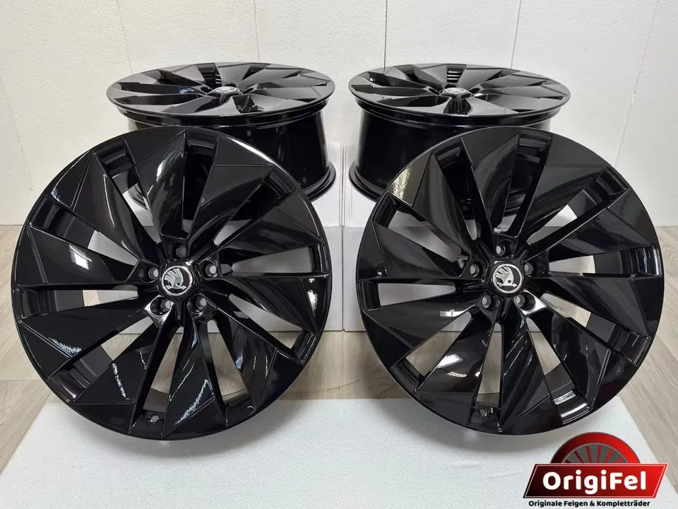 NEU* Original Skoda Enyaq iV Elroq Coupé 21 Zoll Betria Felgen Alufelgen 5LA601025P 5LA601025L 5LA601025BM 5LA601025BL Schwarz 8x20 ET45 9x20 ET42 Selection Sportline RS 80 85 85x Felgensatz SUV MwSt.