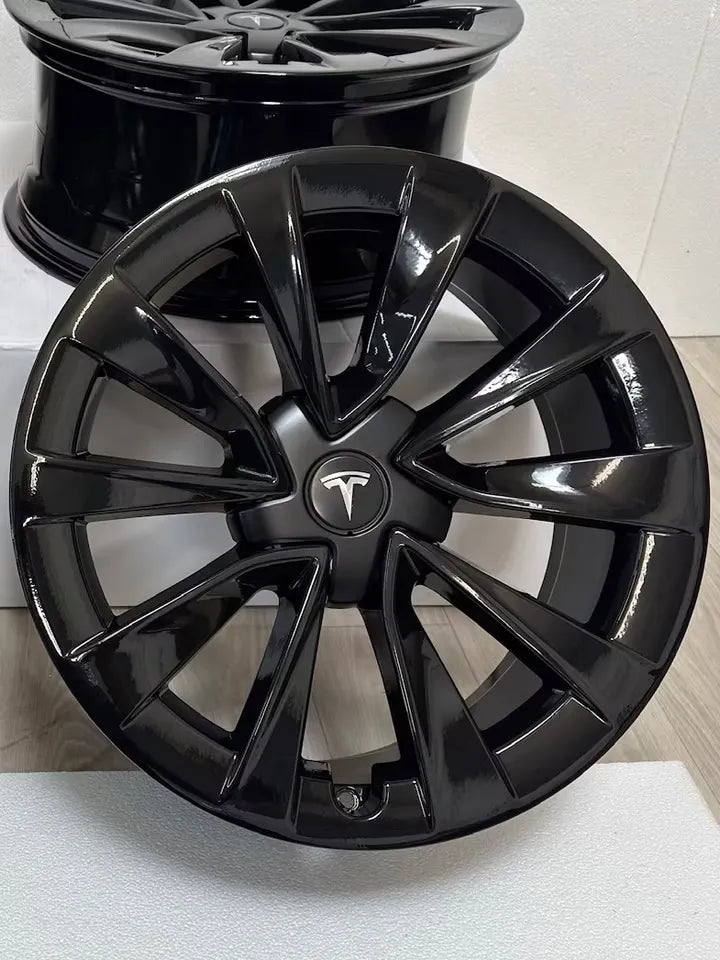 NEU* Original Tesla Model 3 19 Zoll Felgen Alufelgen 1044264-00-A Black Edition Schwarz Hochglanz Long Range Sport 8,5x19 ET40 5x114,3 Felgensatz MwSt. ausweisbar