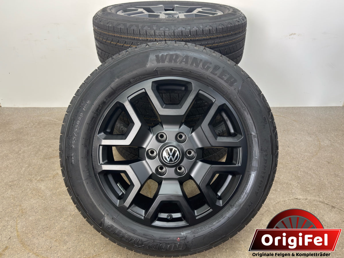 NEU Original VW Amarok II 2 T1 20 Zoll Bendigo Sommerräder Sommerreifen Felgen Alufelgen N1XC-1007-C1B T1XC-1007-C1A 255/50 R20 110V 8x20 ET55 Schwarz Matt RDKS Sommerradsatz