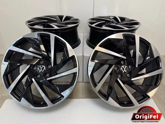 NEU* Original VW Arteon 3H Shooting Brake Nashville 20 Zoll Felgen Alufelgen 3G8601025T Schwarz Silber Glanzgedreht R-Line Felgensatz 5x112 8x20 ET40 Kombi Limousine Coupé