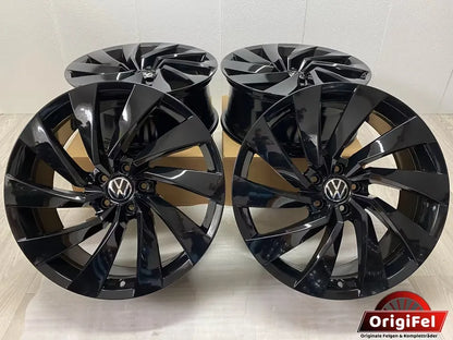 NEU* Original VW Arteon 3H Shooting Brake Rosario 20 Zoll Felgen Alufelgen 3G8601025T Schwarz Black-Edition R-Line Felgensatz 5x112 8x20 ET40 Kombi Limousine Coupé