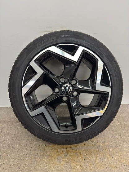 NEU Original VW Golf 8 VIII 5H CD Coventry Sommerräder 5H0601025P 225/45 R17 Zoll Sommerreifen Felgen Alufelgen R-Line Variant GTI GTD GTE Edition Schwarz Glanzgedreht