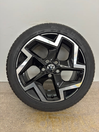 NEU Original VW Golf 8 VIII 5H CD Coventry Sommerräder 5H0601025P 225/45 R17 Zoll Sommerreifen Felgen Alufelgen R-Line Variant GTI GTD GTE Edition Schwarz Glanzgedreht