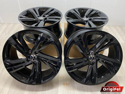 NEU Original VW Tiguan 2 5N 19 Zoll Valencia Felgen Alufelgen Schwarz R-Line 5NA601025AM AG