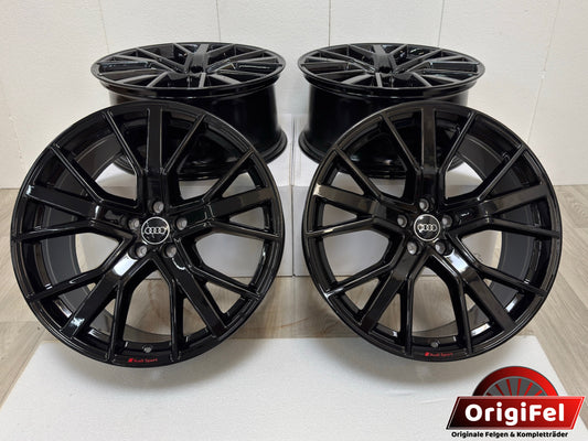 NEU* Original Audi Q8 e-tron GE 21 Zoll Competition Felgen Alufelgen 4KE601025C 9,5x21 ET36 Sportback Sport S-Line Edition 5x112 Black Edition Schwarz Hochglanz SUV Felgensatz MwSt. ausweisbar