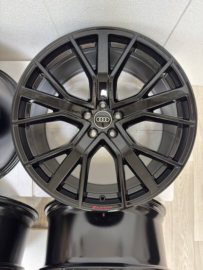 NEU* Original Audi Q8 e-tron GE 21 Zoll Competition Felgen Alufelgen 4KE601025C 9,5x21 ET36 Sportback Sport S-Line Edition 5x112 Black Edition Schwarz Hochglanz SUV Felgensatz MwSt. ausweisbar
