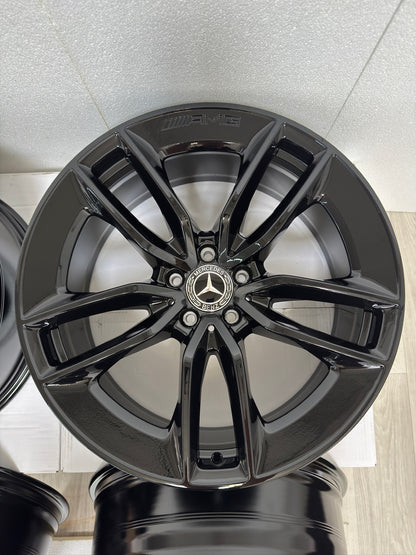 NEU* Original Mercedes CLS 53 AMG 4MATIC+ 20 Zoll Felgen Alufelgen A2574013100 A2574012200 Black-Edition Schwarz 8x20 ET10 9x20 ET28 Coupé Cabriolet Doppelspeiche Felgensatz MwSt.